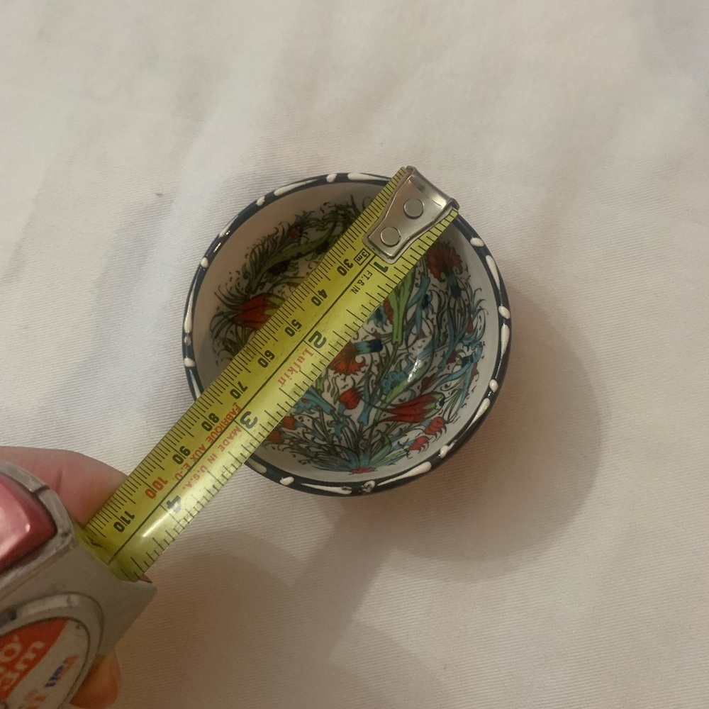Artisan Ceramic Bowl with Floral Design - Picture 2 of 4